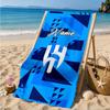 Custom Name Blue Hilal Crest Design Beach Towel Microfiber Beach Towel, Lightweight and Quick-Dry, for Summer Travel, Swimming Pool Gift