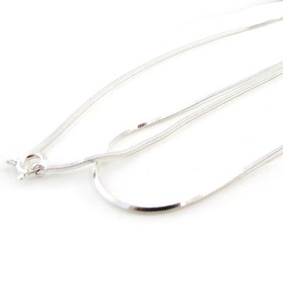 [C7301] - Silver Chain 'Diamond Square Snake' 40 Cm 1. 4 Mm