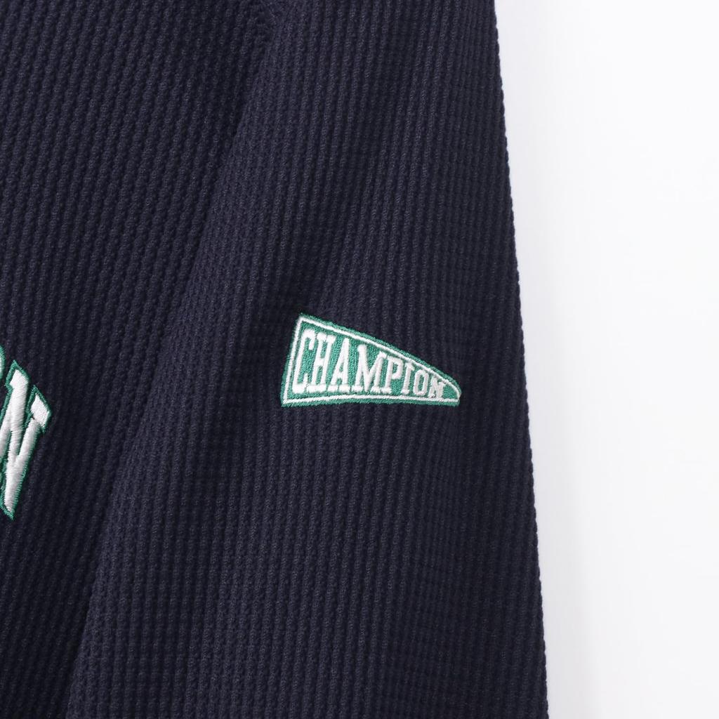 Long Sleeve Long UV Quick Heat Graphic Logo Long Sleeve Mock Neck Golf Navy [Champion] T-Shirt, Sleeve, Protection, Drying, Retention, Print, Shirt,