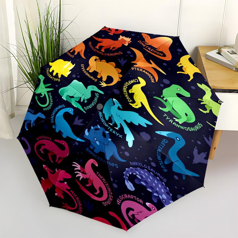 1pc Dinosaur Evolutionary Chart Umbrella with Plastic Handle,Suitable for All Seasons UmbrellaPT574