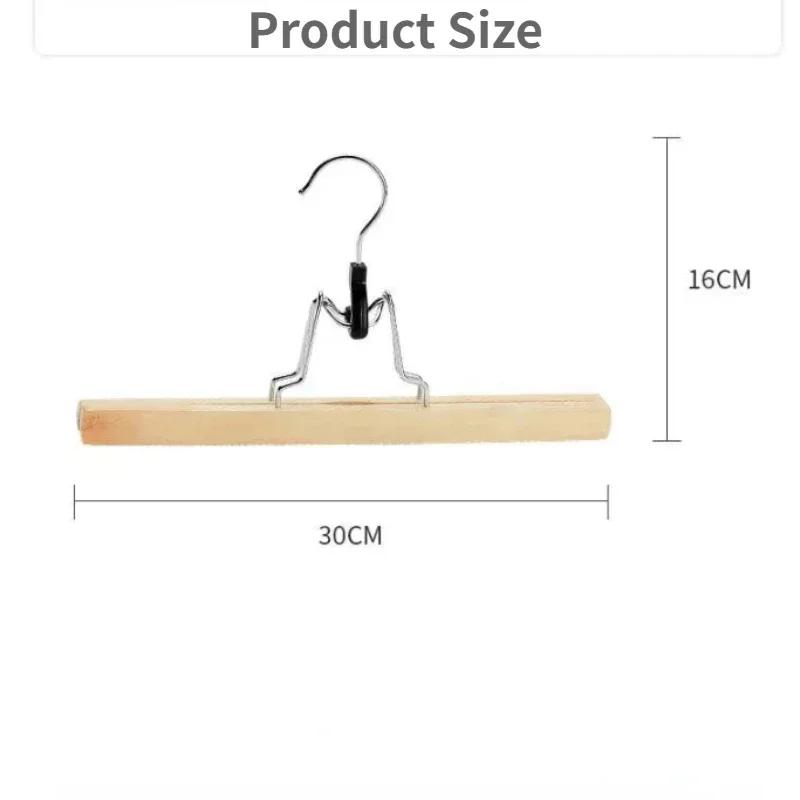 Cuier pentru pantaloni din lemn, pachet de 5/10, lemn masiv premium cu burete antiderapant, suport multifuncțional pentru blugi, fuste, pantaloni, umerașe cu clemă