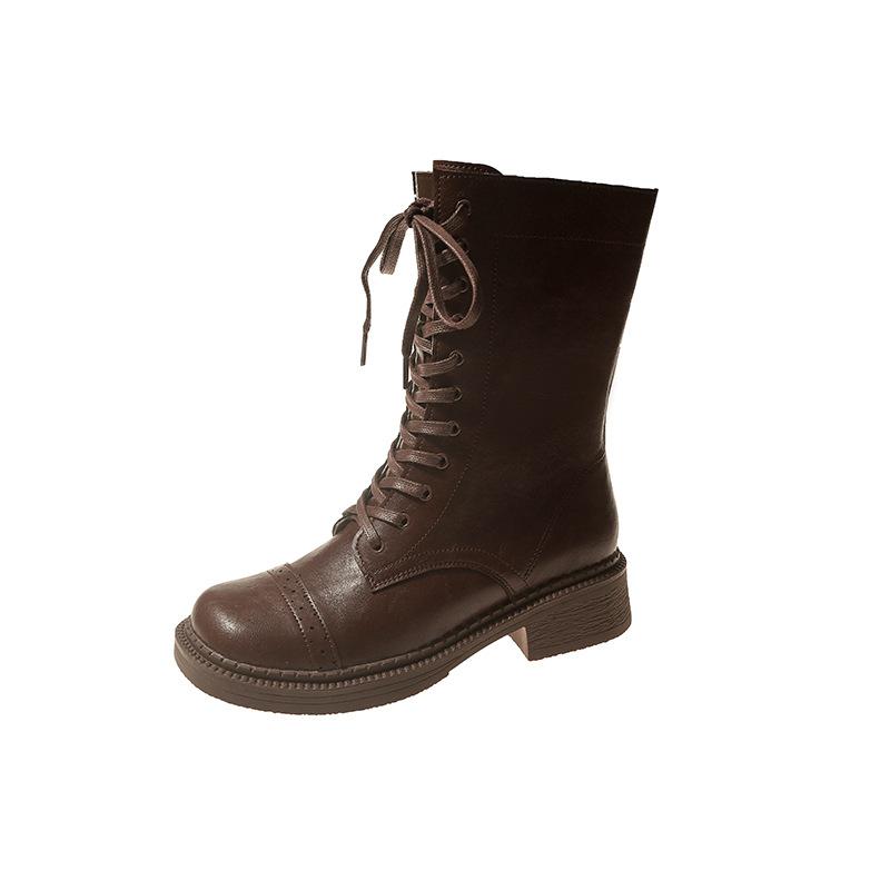 Koreańskie sznurowane buty w brytyjskim stylu typu Martens modne fajne dziewczyny czarne średnie buty dziecięce polski kolor cienkie retro cienkie buty