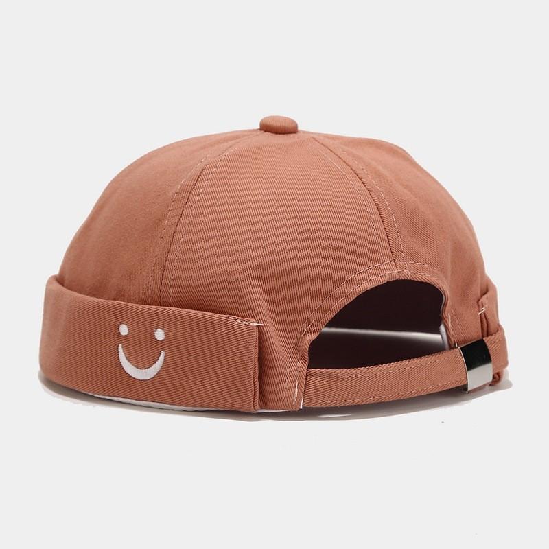 

Cotton Unisex Cap With Embroidered Smile Face For Summer Sun Protection рожевий