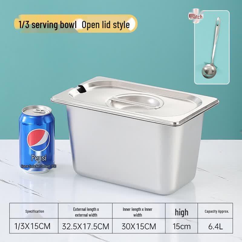 Zhebu Stainless Steel Food Pan with Open Lid