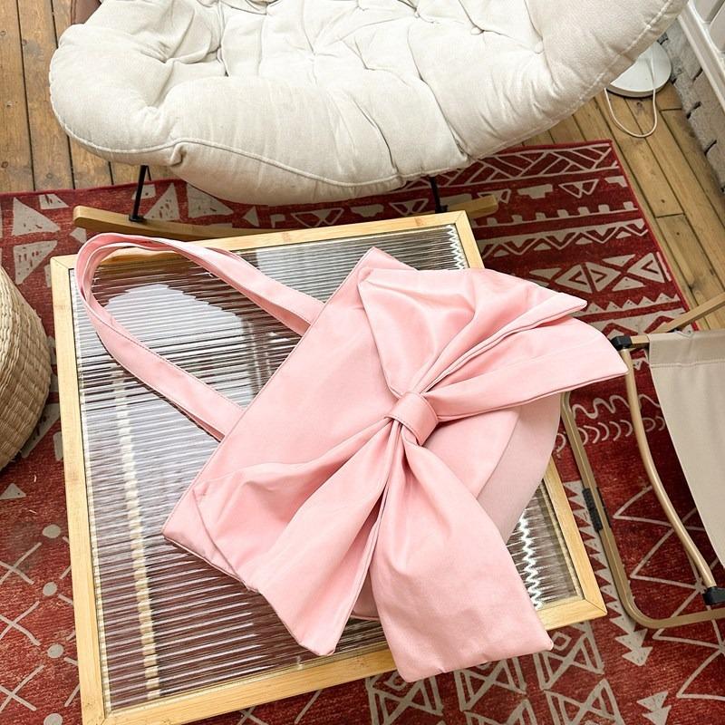 Large Capacity Portable Bow Women's Bag Shoulder Tote Bag Student Class Niche Versatile Street Armpit Bag