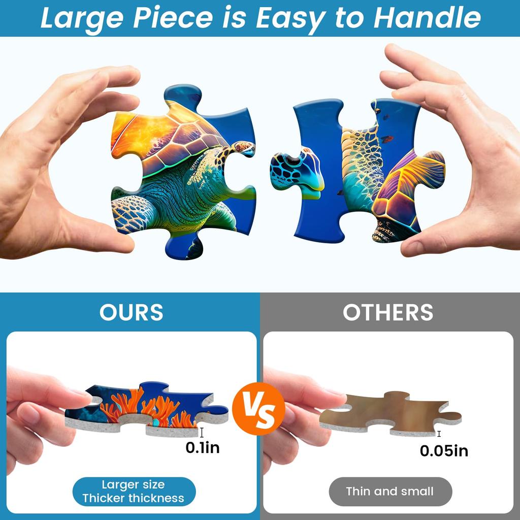 24 Großteiliges Puzzle für Senioren, Holz-Demenzpuzzle für Senioren und Erwachsene, Einfaches Puzzle mit Kolibri, Schildkröte und Hund-Puzzle,