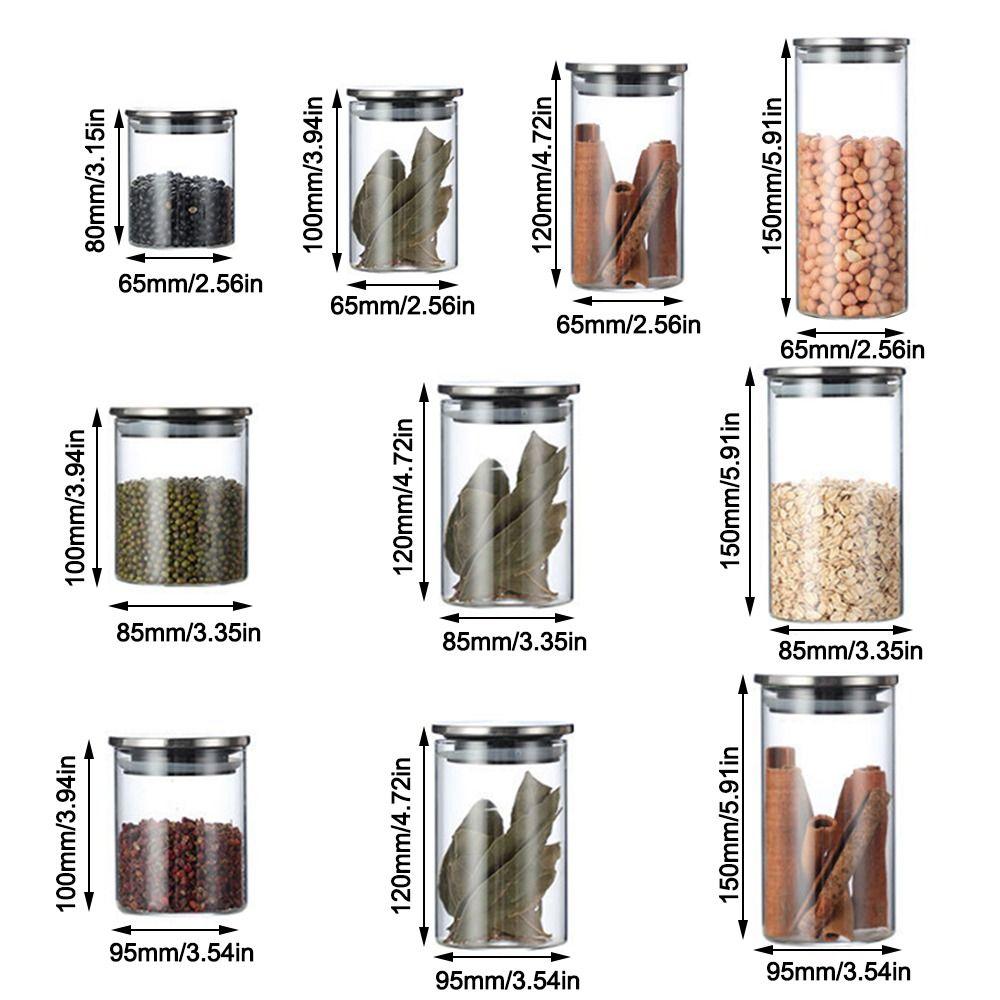 With Stainless Steel Lid Sealed Can Transparent Coffee Bar Station Organizer  Kitchen Supplies