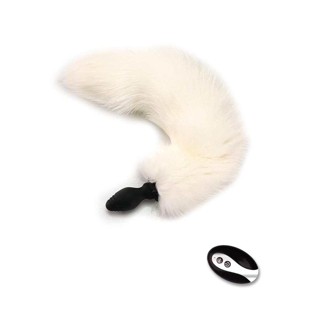 Anal USB Tail Cute Fox Real Cute SM Tail Anal Vibrator for White Vibrator, Plug, Charging, Plug, Touch-Touch, Waterdrop-Shaped Design, Tail, Fur,