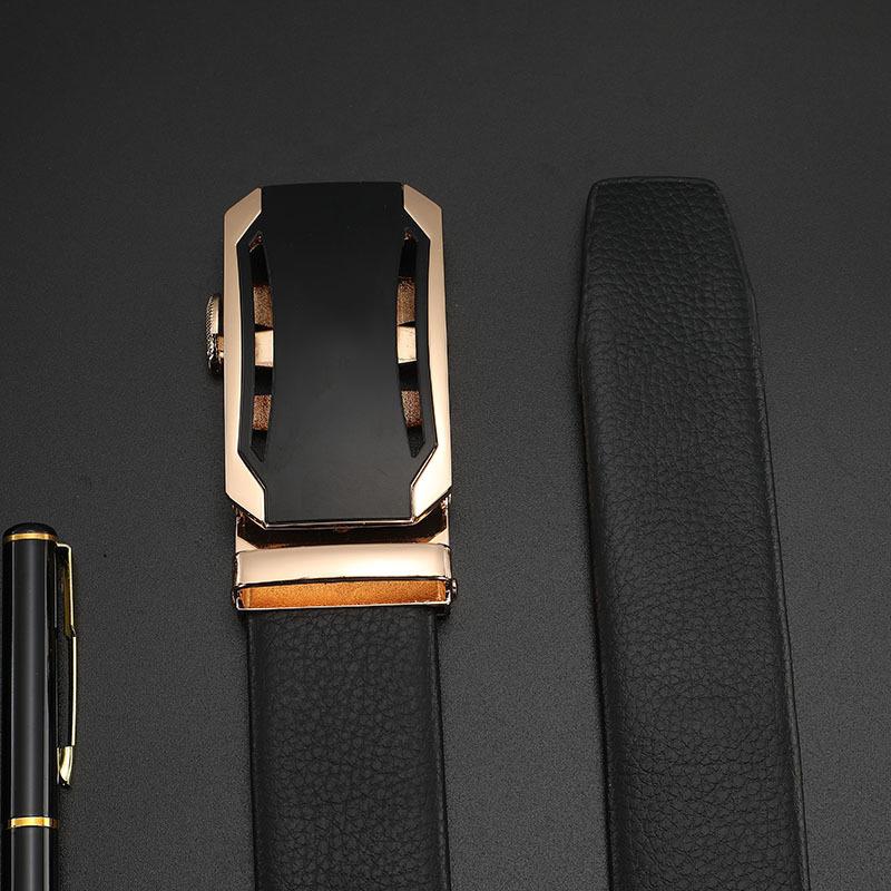 Men'S Belt Men'S Soft Leather Automatic Buckle Student Belt Middle-Aged And Young Leisure Business Belt Trendy Leather