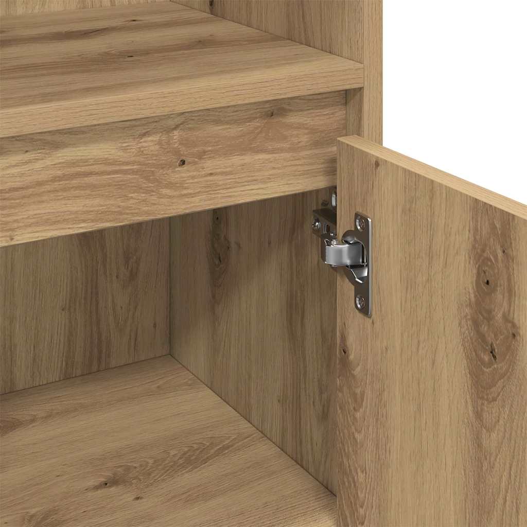 Bathroom Furniture Set with Shelf 3 Pcs Artisan Oak Wood Based Material