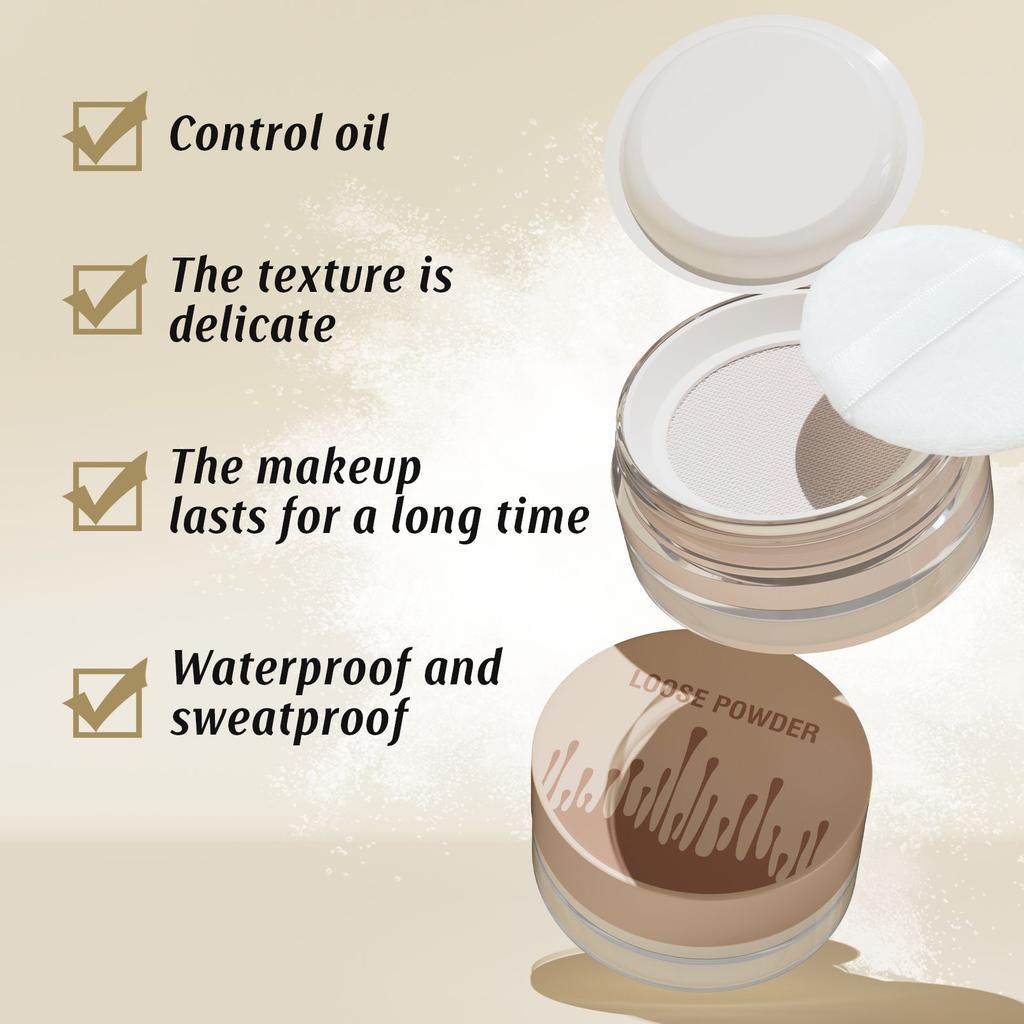 Private Label Face Makeup Translucent Loose Powder Custom Logo 5 Colors Natural Oil-Control Waterproof Mineral Setting Powder