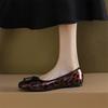 Fashion 2025 Spring/summer Shallow Mouth Flat Bottom Bow Round Toe Comfortable Loafers Cow Leather Leopard Print Woman Shoes Women Pumps