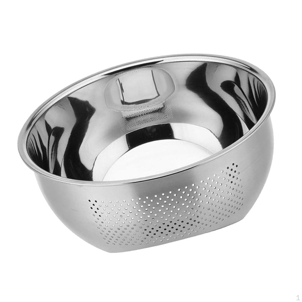Bowl Wash Rice Fruit Vegetable Kitchen Side-Bottom Strainer Sieve