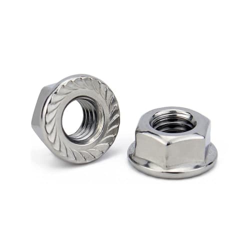 Set of 20 Hex Flange Nuts, M3, M4, M5, M6, M8, M10, 304 Stainless Steel Hex Flange Nuts, Lock Nuts (M6-50)