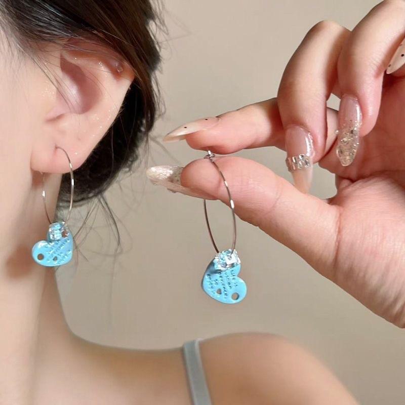 S925 Silver Needle Large Hoop Earrings - Japanese & Korean Style, Fashionable & Versatile, Celebrity-Inspired.