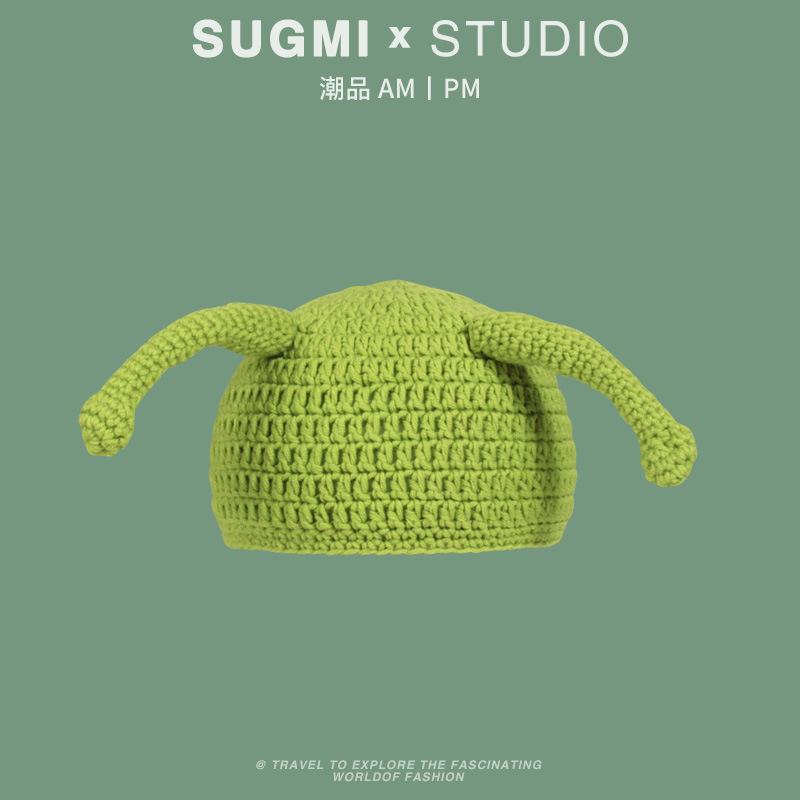 Autumn and winter funny cute ruffian young wool hat cartoon knitted monster cute pullover hat casual versatile thermal hat