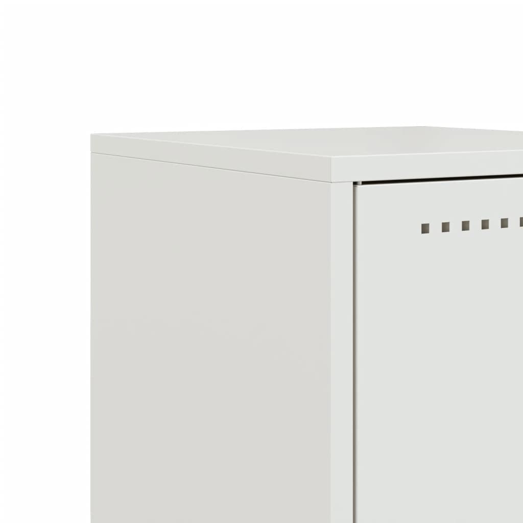 Nightstand White 36 x 39 x 78 cm Steel