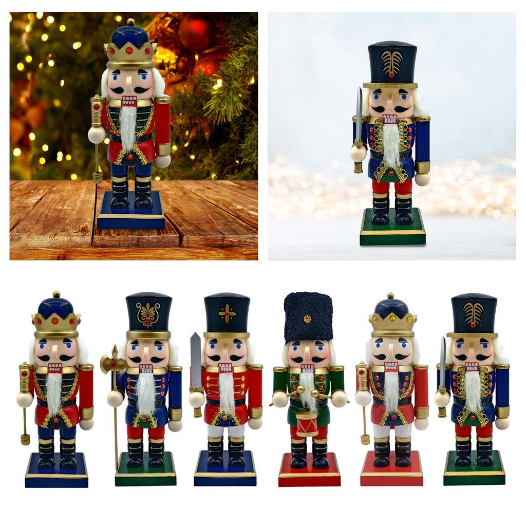 Nutcracker Figurine Ornament Height 23M Traditional Wooden Nutcracker for Xmas Tree Fireplace Scene Layout Festival Living Room