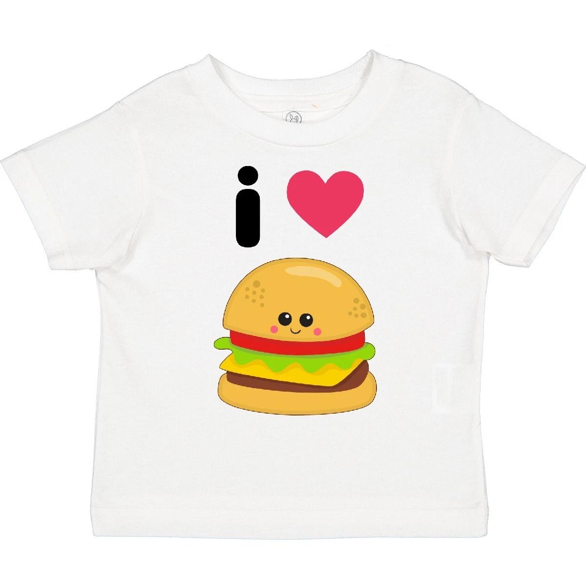 Inktastic I Love Cheeseburgers Toddler kids boys T-Shirt Food Humor Fast Ketchup Lettuce 110