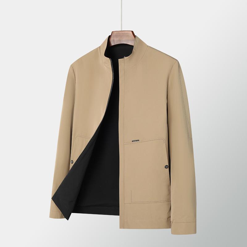 Men's Spring and Autumn Jacket Men's Casual Business Double-Sided High-end Jacket Stand-Up Collar Fashion Jacket
