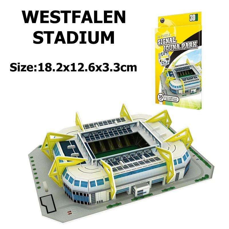 Desktop Ornaments Football Field Model Fans Souvenir DIY Paper Puzzle Table Games 3D Building Stadium Assembly Simulation TMZ
