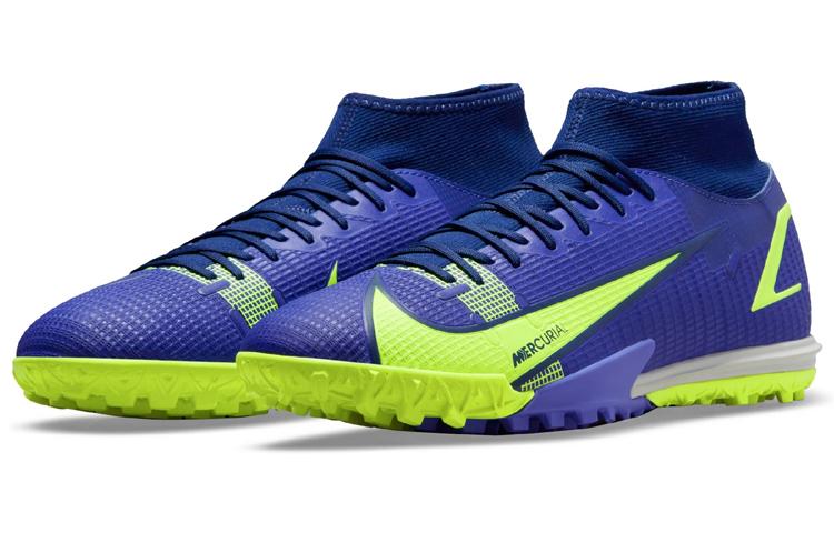 Nike Mercurial Superfly 8 Academy TF Turf High-Top Soccer Shoes Blue CV0953-474