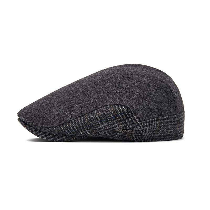 Beret Autumn Winter Wool Men's Velvet Warm Forward Cap Vintage Newsboy Cap