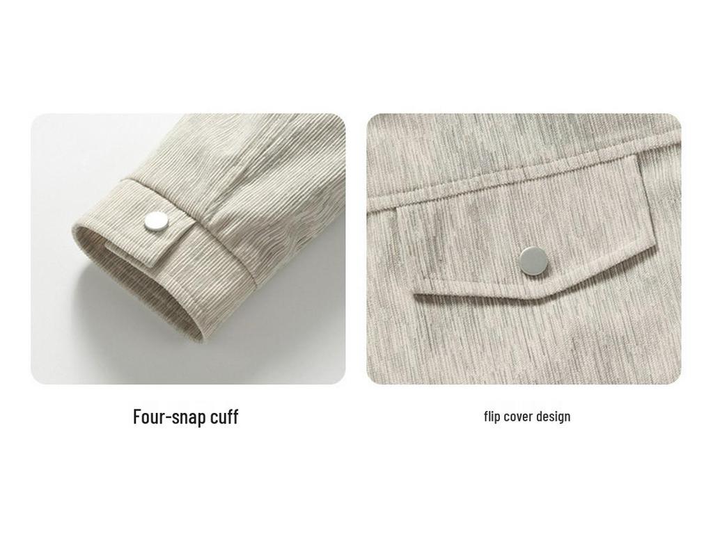 2024 Autumn Men's Fashion Lapel Corduroy Jacket - Trendy Casual Short Workwear