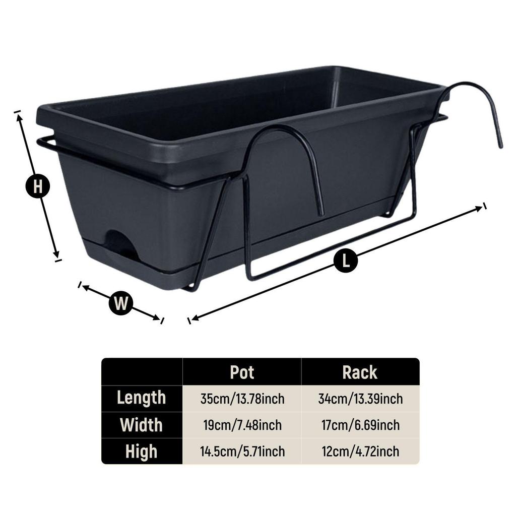 Balcony Railing Planter Vegetable Planting Box Window Box Planter for Windowsill
