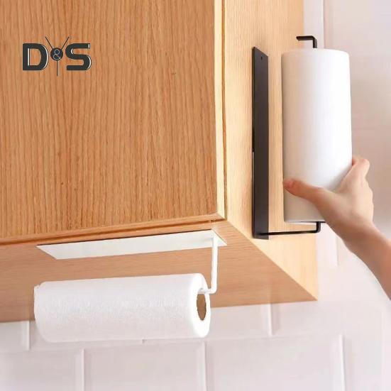 Metal Roll Paper Holder Heavy Duty Self-adhesive Waterproof Bathroom Kitchen Wall Mount Toilet Paper Towel Tissue Dispenser Storage Rack