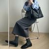 With Sweater Coat Skirts Autumn and Winter New Gray Back Slit Suit Skirt
