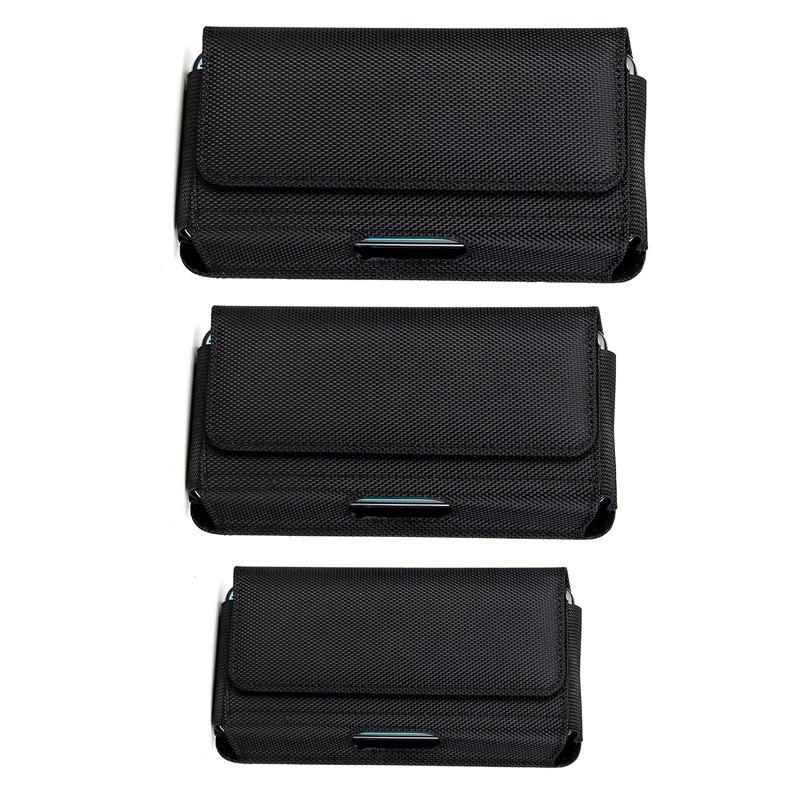 5.2-7.0inch Nylon Mobile Phone Pouch Belt Waist Bag Clip Holster Case for iPhone