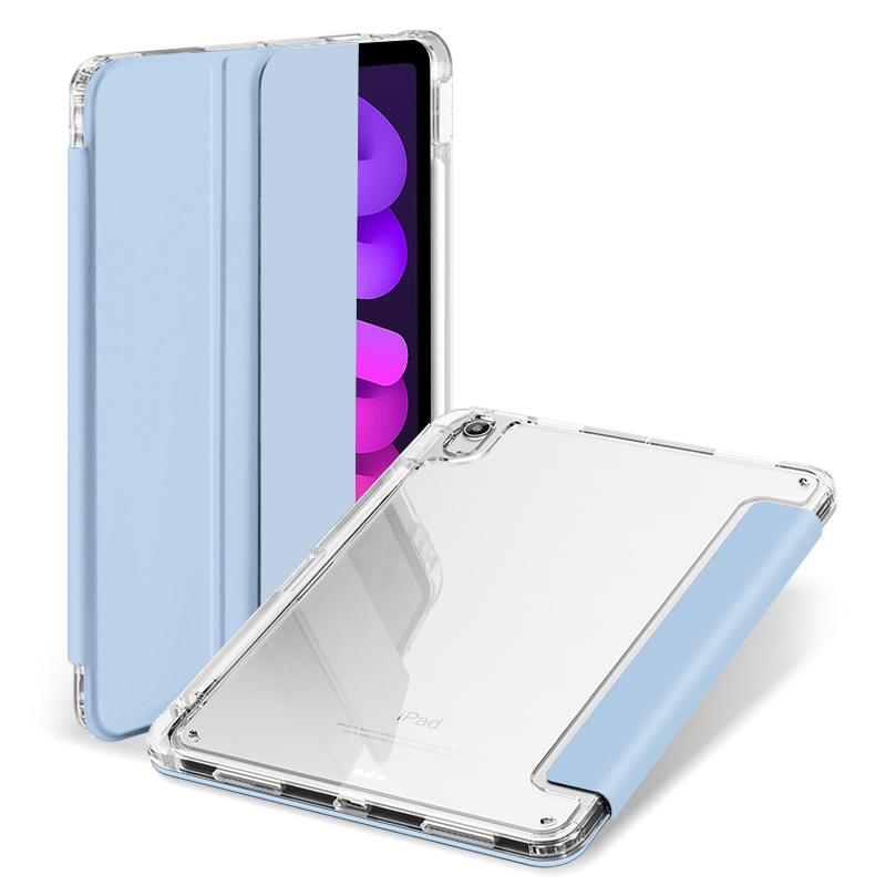 Clear Crystal Tablet Case With Pen Slot For iPad Mini 6 7 (A17 Pro) 8.3'' A2568 PU Leather Flip Magnetic Stand Cases