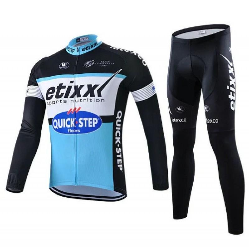 Unisex Long Sleeve Fleece-Lined Cycling Jersey Set Mountain Road Bikes Riding