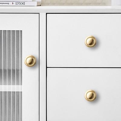 Manija de Puerta de Gabinete de Latón para Muebles Dorado Brillante Manija de Armario Francés Manija de Mueble Anti Huellas Dactilares Cajón