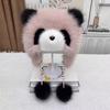 Parent-child Autumn and Winter Cute Plush Panda Hat Thick Warm Large Head Circumference Imitation Fox Fur Pullover Hat Earmuffs Hat