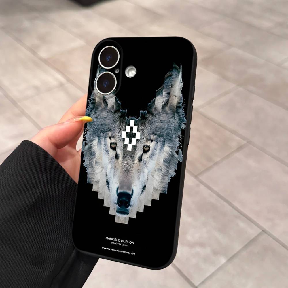 M-MARCELO B-BURLON For IPhone 17 16 15 14 13 12 11 Pro Max 13 17Air Shockproof Soft Phone Cases Coque