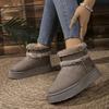 Metal Buckle Thicken Warm Faux Fur Ankle Boots Women Winter Platform Short Plush Snow Boots Woman Non Slip Soft Cotton Shoes