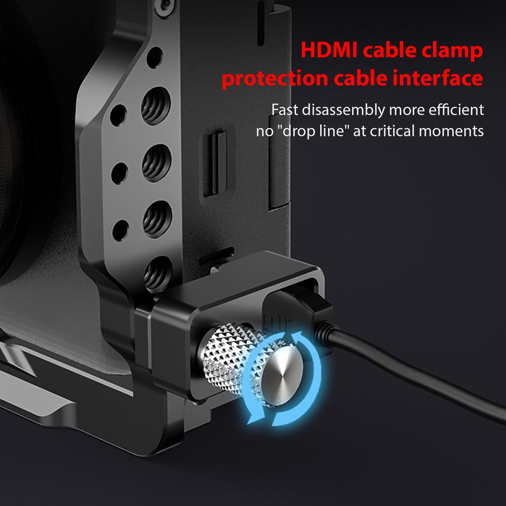 Poyinco JN-098 Camera Video Cage Camera Cage Aluminum Alloy with Cold Shoe Mounts 1/4 Inch Threads