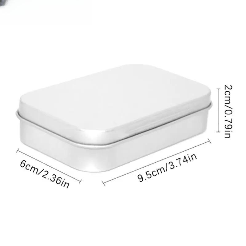 Mini scatola di latta rettangolare vuota in metallo Scatola di latta Push Candy Portapillole Contenitori Barattolo Contenitori incernierati Piccola scatola di immagazzinaggio dell'organizzatore