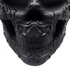 Hollow Skull Container Halloween Makeup Brush Holder, Matte Black Gothic Skeleton Pen Organizer Holder for Desk, Resin Storage Figurine Bathroom