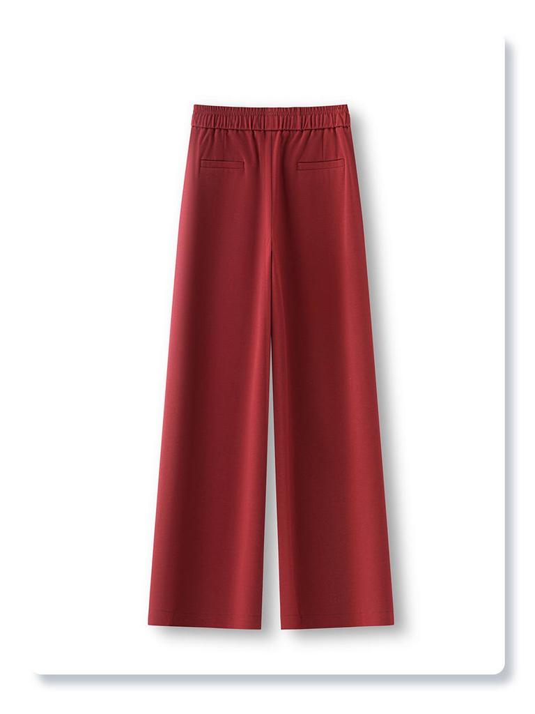 Women's High Waist Red Wide-Leg Sweatpants - Spring 2025 Collection