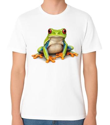 Cute Red Eyed Tree Frog T-Shirt Sitting Wildlife Design Unisex Tee