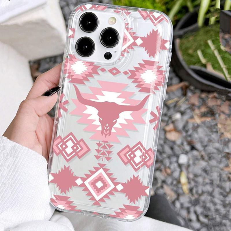Geometric Bull Pink TPU Soft Phone Case for  14 Pro Cases Mi 13 12 11 Lite 14 13T 12T Poco X6 X3 F5 Pro Anti-Fall Cover