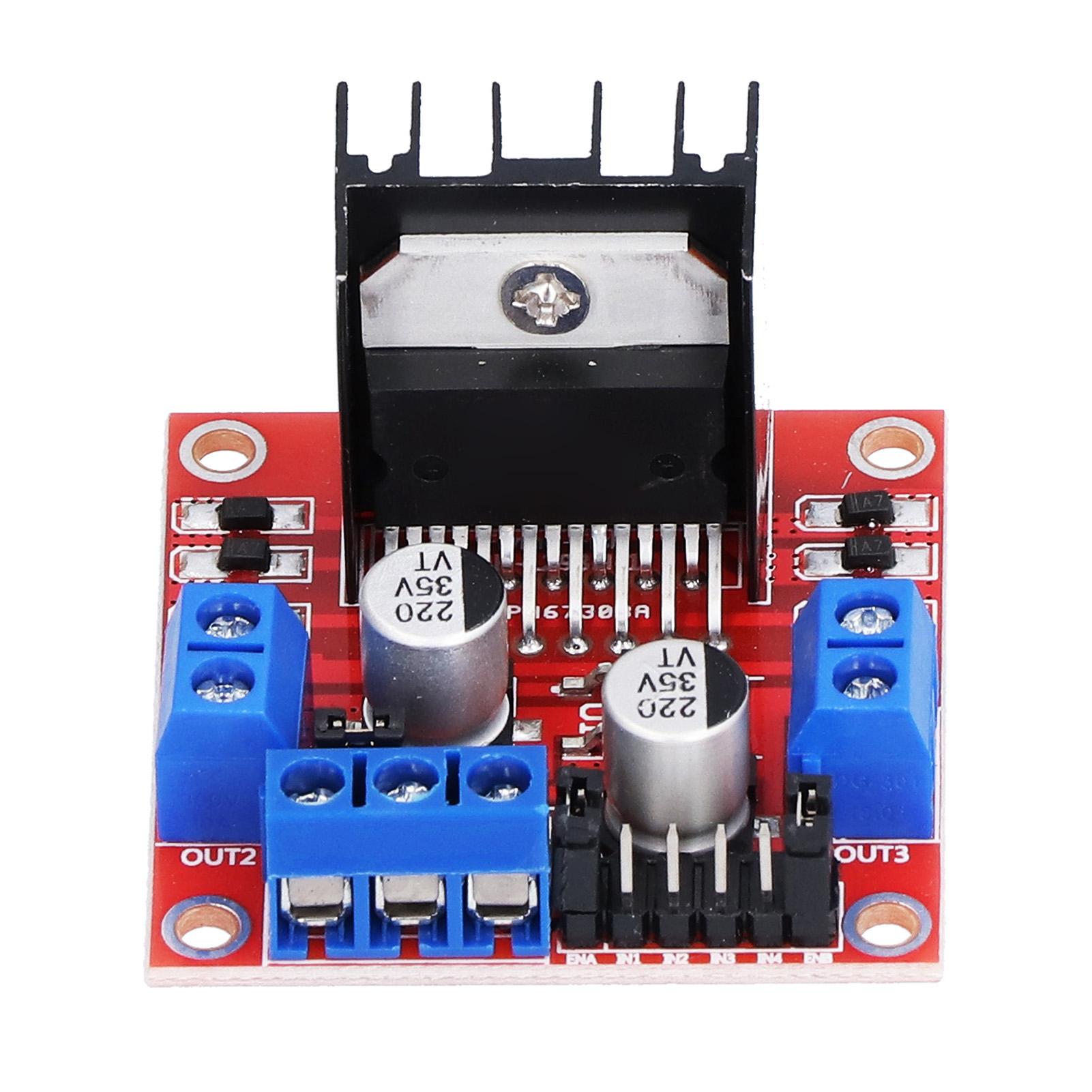

Motor Drive Board DualChannel HBridge PCB Electrical Component L298N DC 5V35V