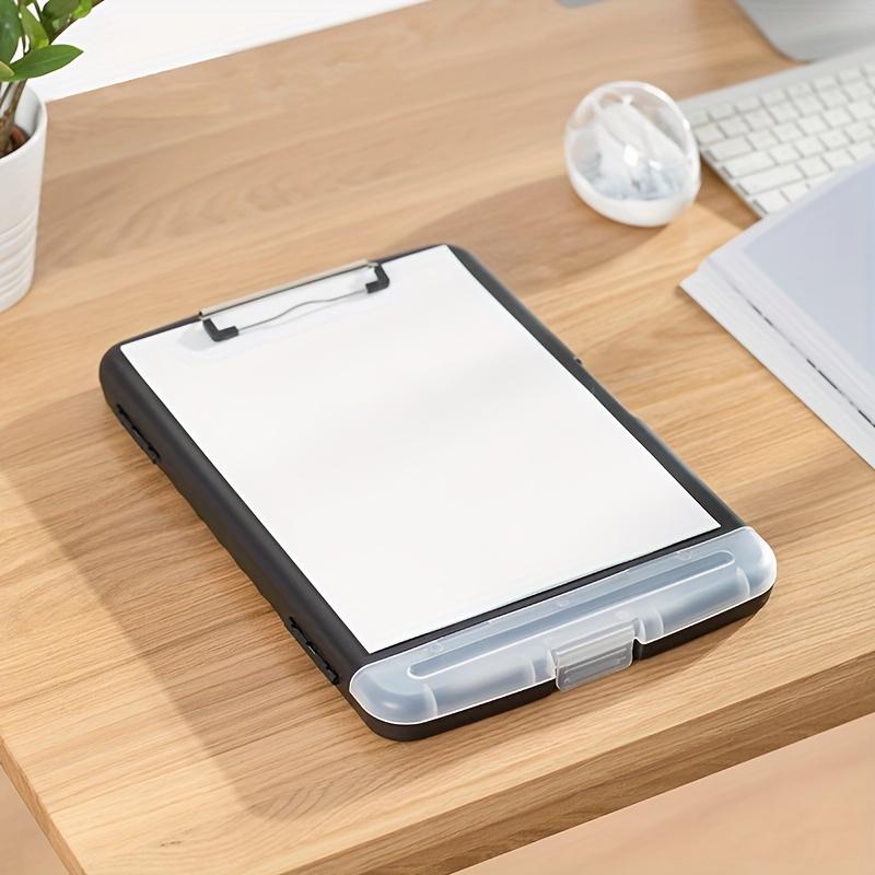 Large A4 Document Box with Pen Slot, Desktop Plastic Document Organizer and Writing Board