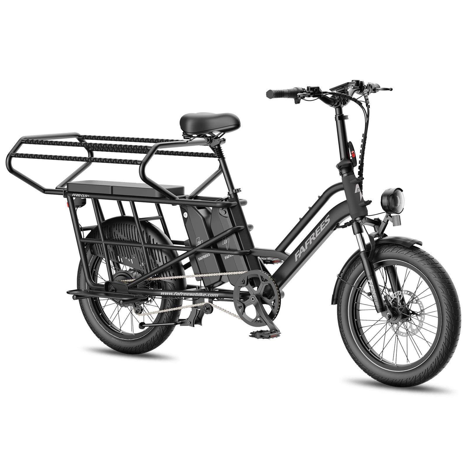 FAFREES FF20 CUV Modulares Longtail E-Bike – Dual-Akku 30AH, Hydraulische Scheibenbremsen schwarz