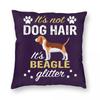 Beagle Dog Its Beagle Glitter Square Pillowcase Polyester Linen Velvet Creative Zip Decor Sofa Seater Cushion Cover