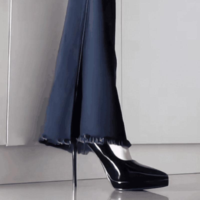 Fashion Spring New Thin Heel Single Shoes Women's Pointed Head Shallow Mouth Thick Sole Anti-slip Wear-resistant High Heel Boots