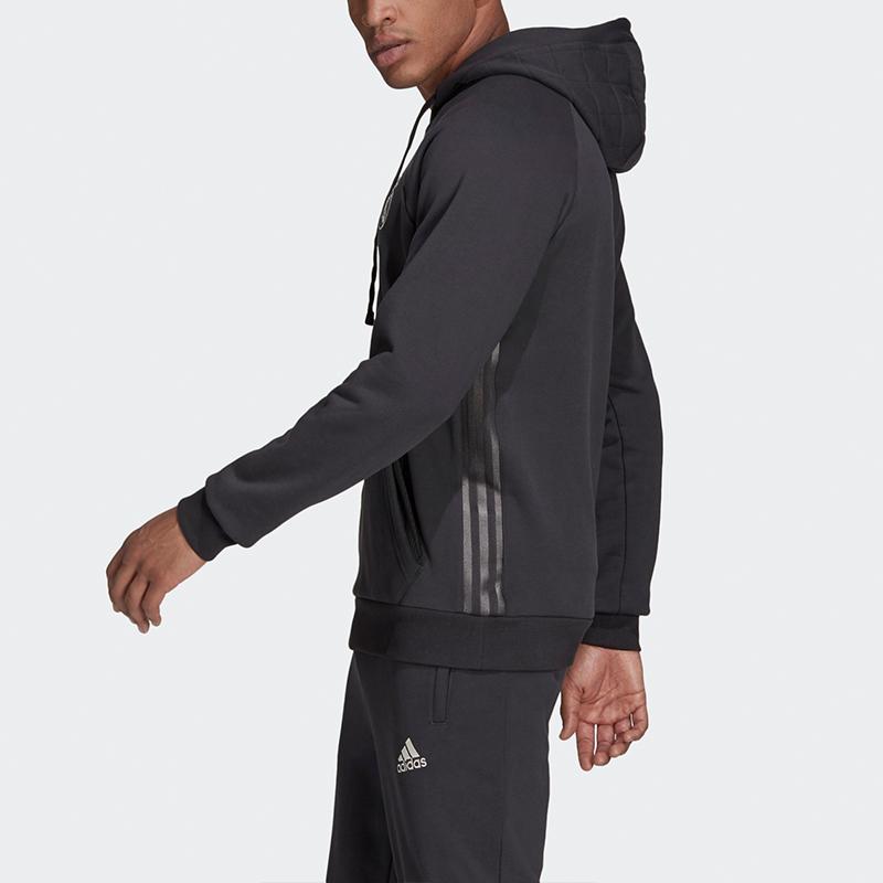 adidas Felpa con cappuccio sportiva da calcio Real Madrid Uomo Top Nera GR4276